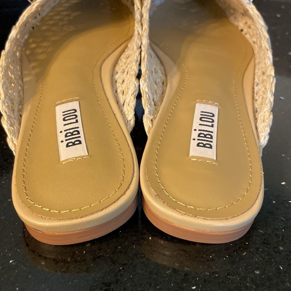 *BiBi Lou Pointy Toe Woven Rope Rosettes Mule Slip On + Rhinestone Bows - Picture 10 of 15